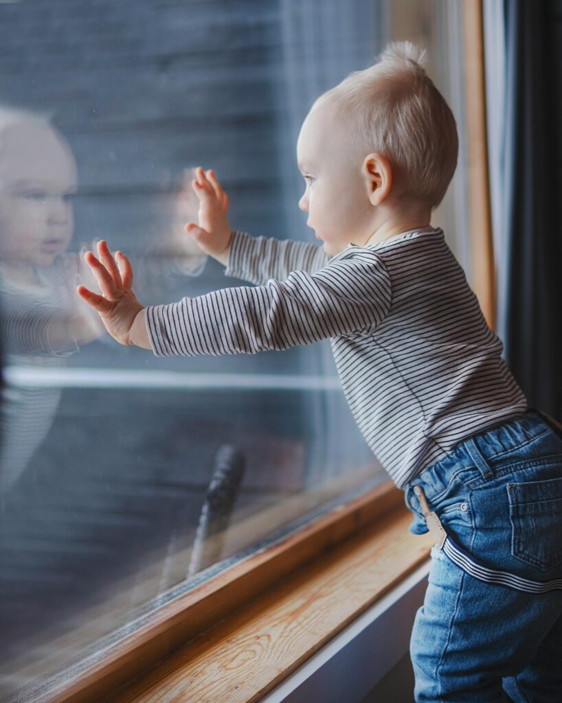 Child in window
